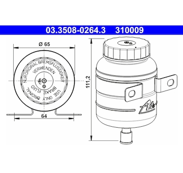 Vyrovnávací nádoba, brzdová kapalina ATE 03.3508-0264.3
