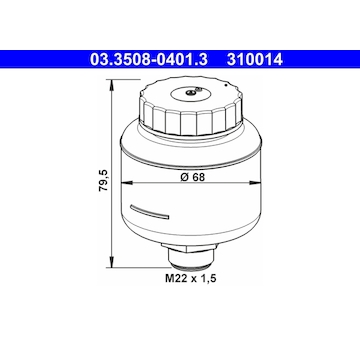 Vyrovnávací nádoba, brzdová kapalina ATE 03.3508-0401.3