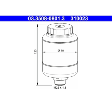 Vyrovnávací nádoba, brzdová kapalina ATE 03.3508-0801.3