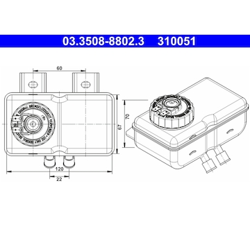 Vyrovnávací nádoba, brzdová kapalina ATE 03.3508-8802.3
