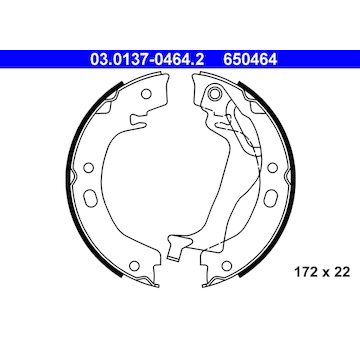 Sada brzdových čelistí, parkovací brzda ATE 03.0137-0464.2