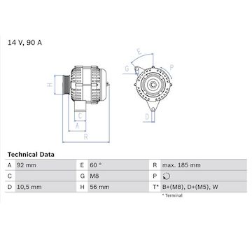 generátor BOSCH 0 986 040 180