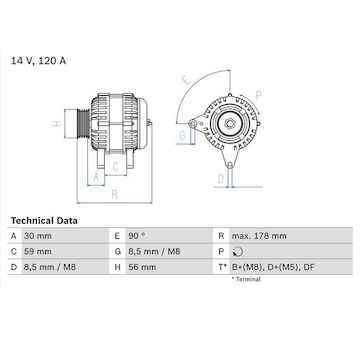 generátor BOSCH 0 986 040 350