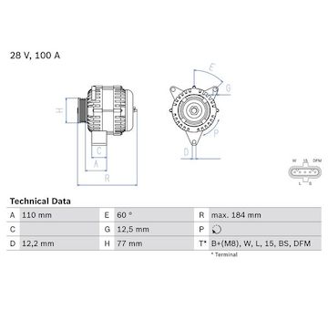 generátor BOSCH 0 986 042 390