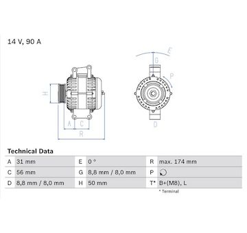 generátor BOSCH 0 986 042 530