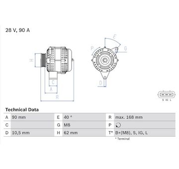 generátor BOSCH 0 986 045 170