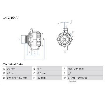 generátor BOSCH 0 986 045 181