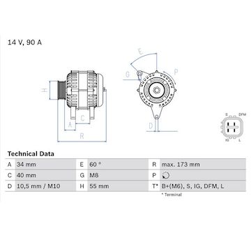 generátor BOSCH 0 986 046 110