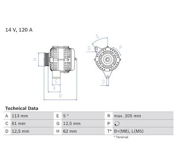 generátor BOSCH 0 986 049 530