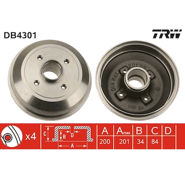 Brzdový buben TRW DB4301