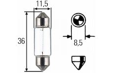 Žárovka C5W 12V, světlo pro čtení (interiér vozidla) HELLA 8GM 002 092-121