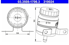 Vyrovnávací nádoba, brzdová kapalina ATE 03.3508-1706.3