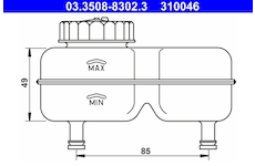 Vyrovnávací nádoba, brzdová kapalina ATE 03.3508-8302.3