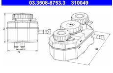 Vyrovnávací nádoba, brzdová kapalina ATE 03.3508-8753.3