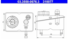 Vyrovnávací nádoba, brzdová kapalina ATE 03.3558-0676.3