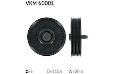 Vratna/vodici kladka, klinovy zebrovy remen SKF VKM 60001