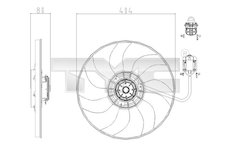 Větrák, chlazení motoru TYC 825-0019