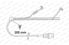indikátor opotřebení 355mm brzdových destiček FAI163 FERODO Crossway, Citelis, Iliade, Axer